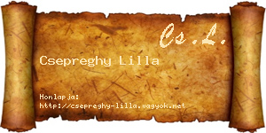Csepreghy Lilla névjegykártya